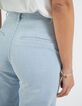 Pantalon large bleu à fines rayures blanches I.Code-4