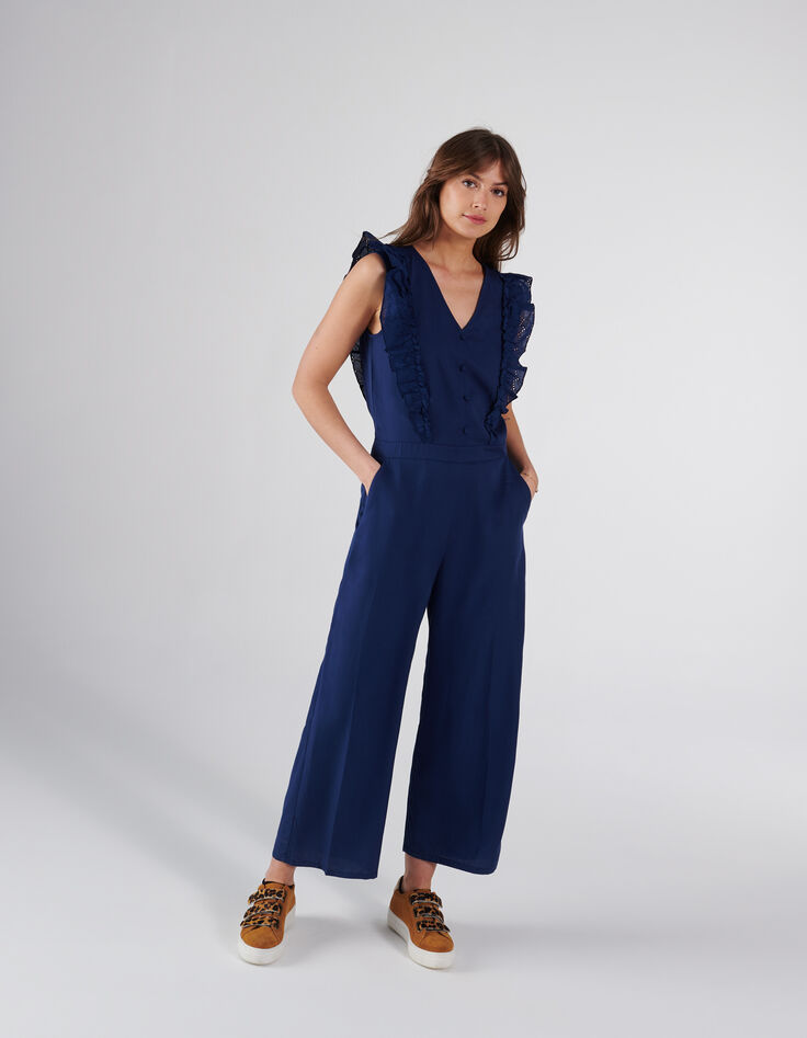 Combinaison indigo volants broderie anglaise I.Code-6