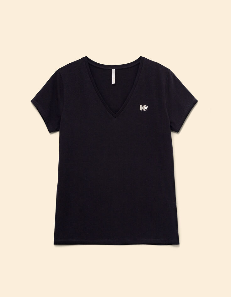 Tee-shirt noir brodé I.Code-7