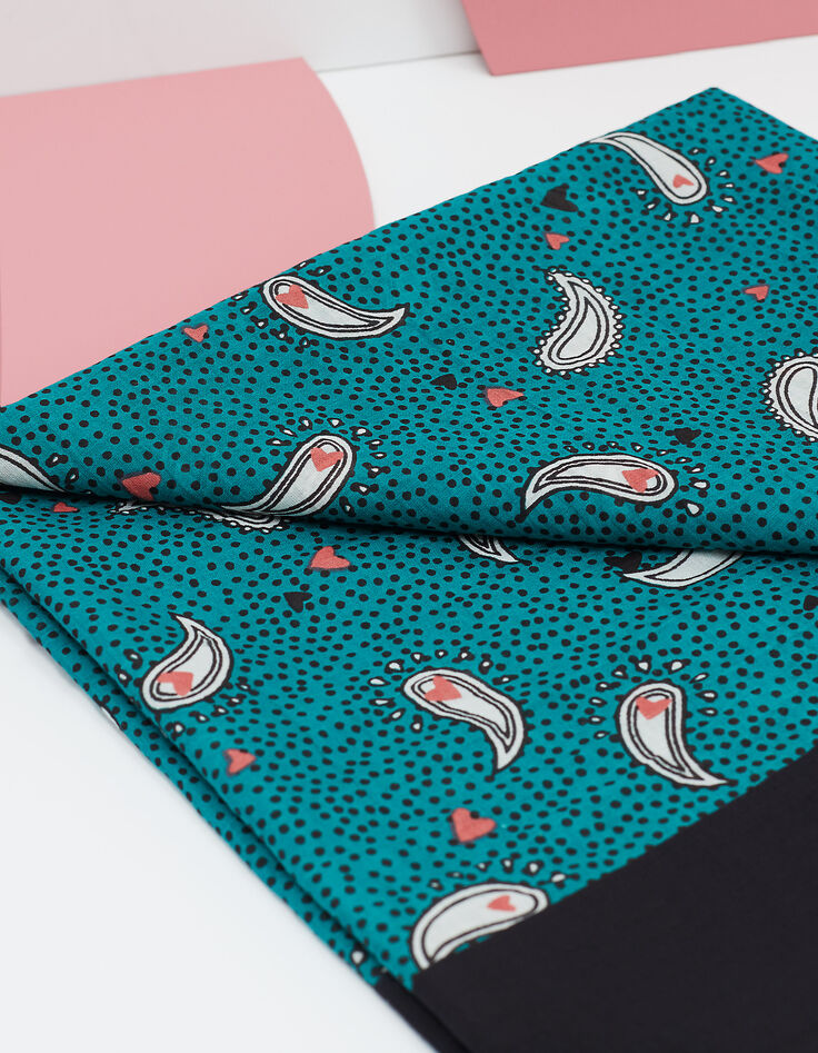 Schal mit Herzen-Paisley-Print in Sea Green I.Code-3 Schal mit Herzen-Paisley-Print in Sea Green I.Code-3