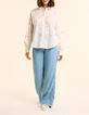 Chemise blanche broderies fleurs I.Code-7