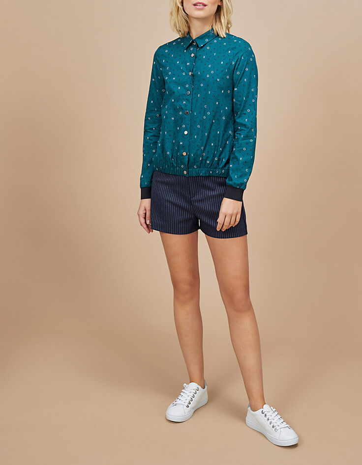 Camisa duck green estampado letras I.Code-6