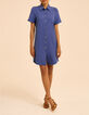 Robe chemise bleue jacquard fantaisie I.Code-1