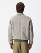 Taupe Bomberjacke Rei&szlig;verschluss Karo-3