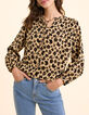 Blouse beige imprim&eacute; l&eacute;o floral I.Code-1