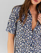 Robe chemise cobalt imprimé mini fleurs I.Code -2