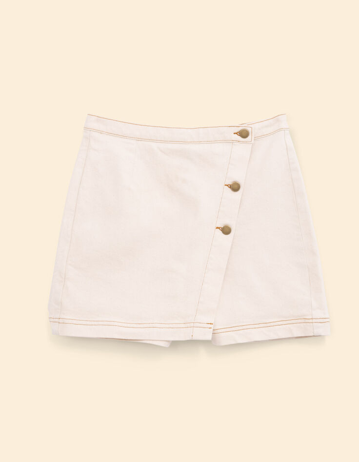 Falda pantalón vaquera crudo pespuntes ocre I.Code-7