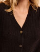 Cardigan noir tricot ajour&eacute; I.Code-3