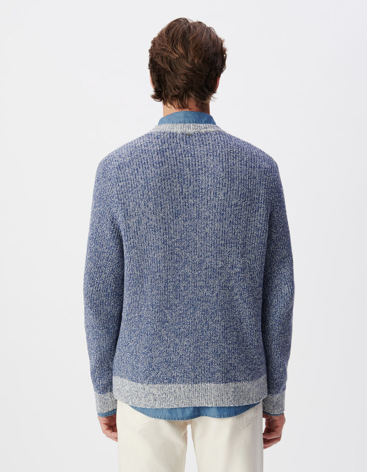 Blauer Strickpullover f&uuml;r Herren-3