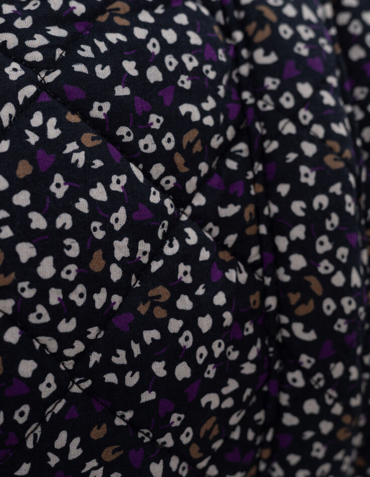 Sac bowling dark purple imprimé micro léo floral I.Code-6