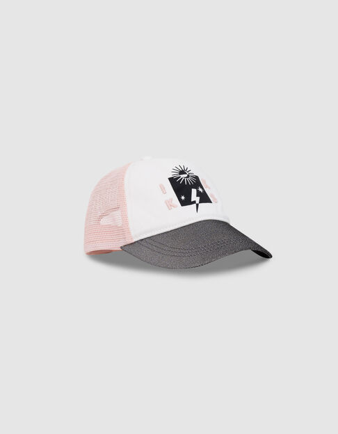 Casquette rose et blanche visière silver fille - IKKS