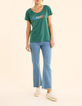 T-shirt manches courtes vert message color&eacute; I.Code-5