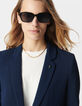 Damen 3/4 R&uuml;schen&auml;rmel navy Anzugjacke-5