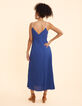 I.Code blue pleated strappy long dress-4