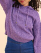 Pull &agrave; capuche parme tricot moulin&eacute; I.Code-2