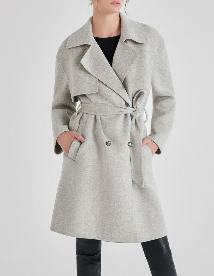 Hell maulwurfbrauner Damen-Trenchcoat-2