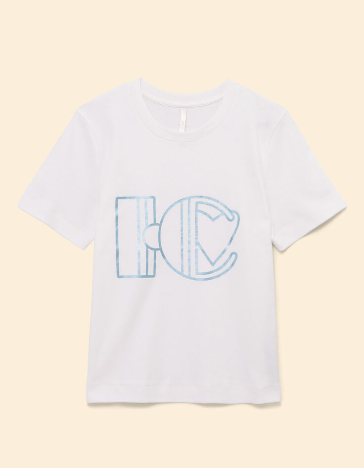 T-shirt manches courtes blanc maxi monogramme I.Code-5