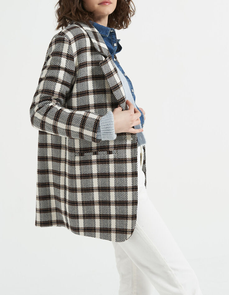 I.Code off-white check coat-5 I.Code off-white check coat-5