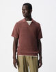 Braunes durchbrochenes Poloshirt Herren-3
