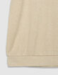 Goldfarbenes Damen-Pailletten-Rundhalsausschnitt-T-Shirt mit gerafften &Auml;rmeln-7