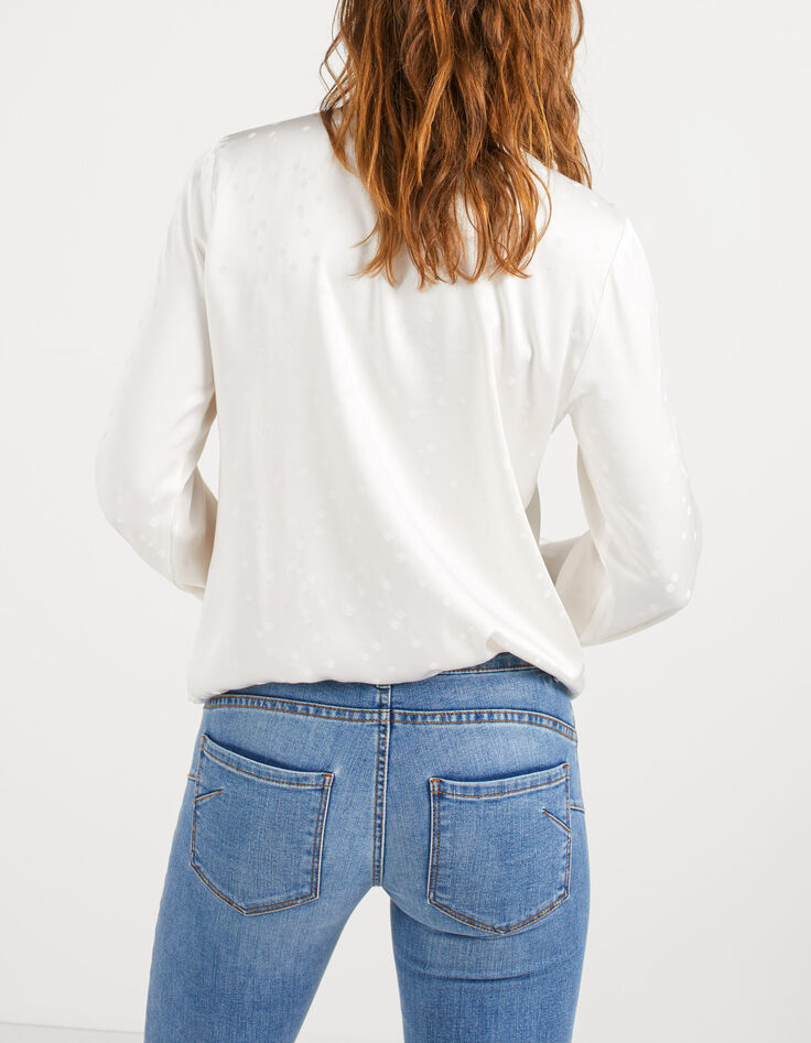 Blouse blanc cassé jacquard motif pois I.Code-2 Blouse blanc cassé jacquard motif pois I.Code-2