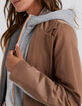 Karamel trench met grijs sweatstof beleg I.Code-2