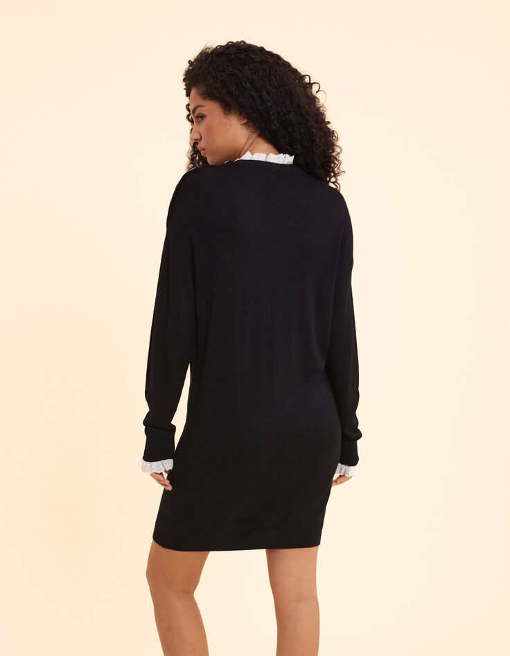 Schwarzes Strickkleid, englischer Stick I.Code-5