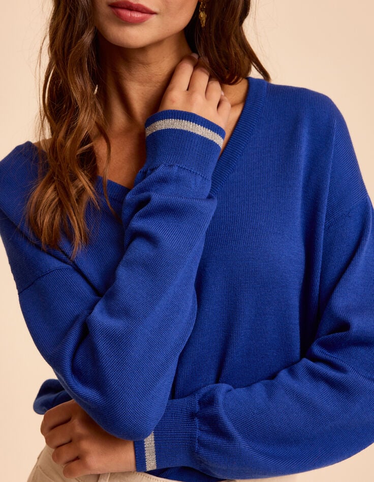 Pull bleu tricot fin I.Code-3