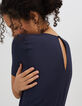 Robe marine jacquard pois I.Code-4