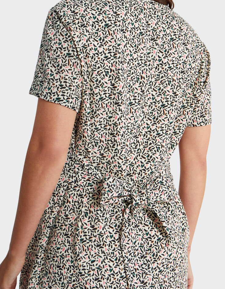 I.Code off-white leaf print dress-3