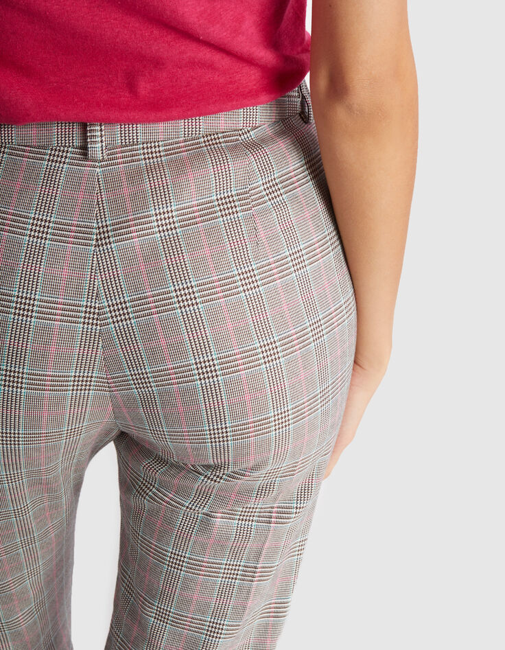 Pantalon de costume beige &agrave; carreaux I.Code-2