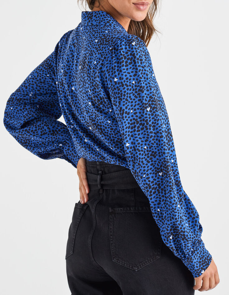 Camisa azul eléctrico estampado animal I.Code-4