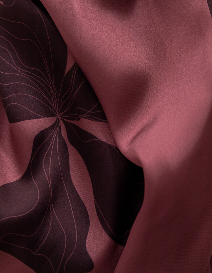 Burgunderfarbenes gebl&uuml;mtes Maxi-Midikleid f&uuml;r Damen-10
