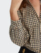 Blouse noire et beige &agrave; motif vichy I.Code -2