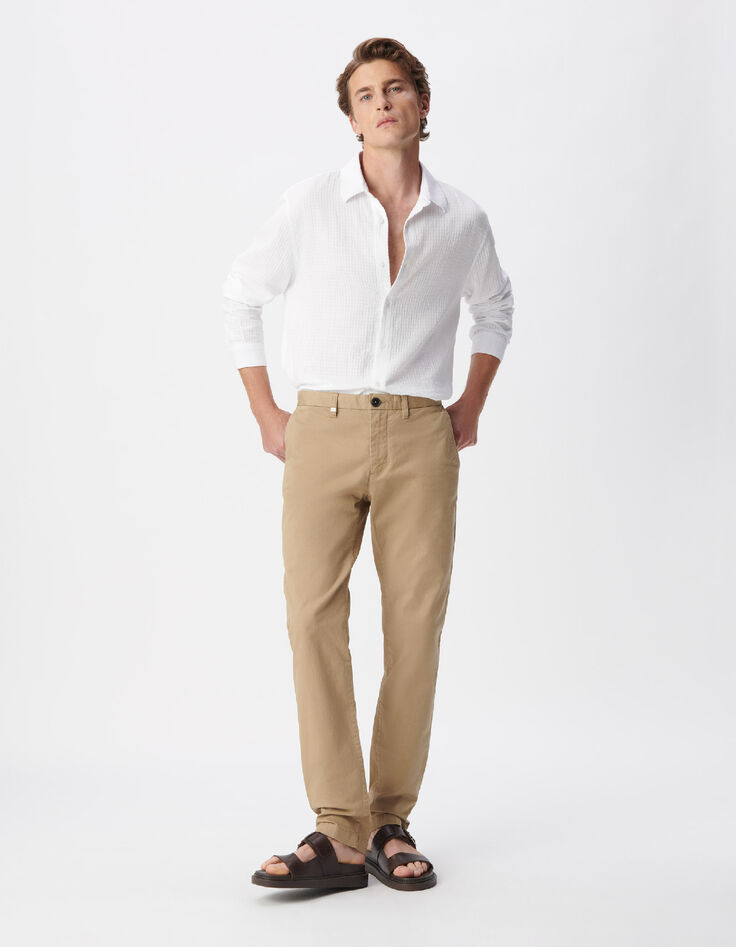 Beige SLIM-Herrenchinohose-1