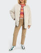 I.Code soft pumpkin knit sweater with ruff collar-5