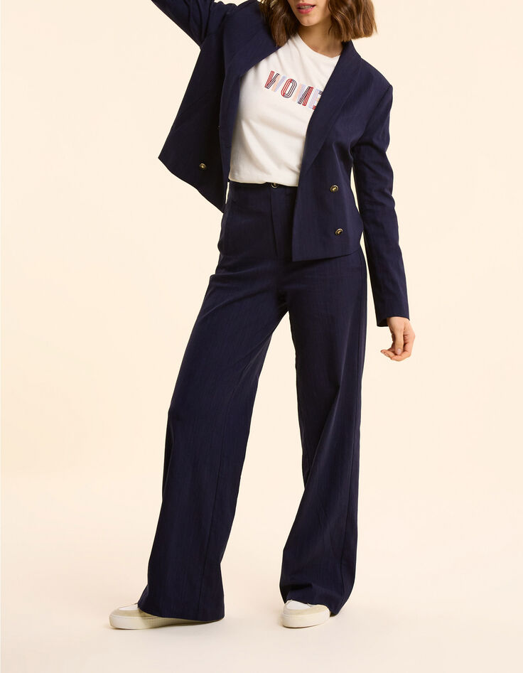 Veste de costume marine faux-uni I.Code-7
