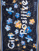 Blauer Schal mit Tupfen und Blumen Girl Positive I.Code-2
