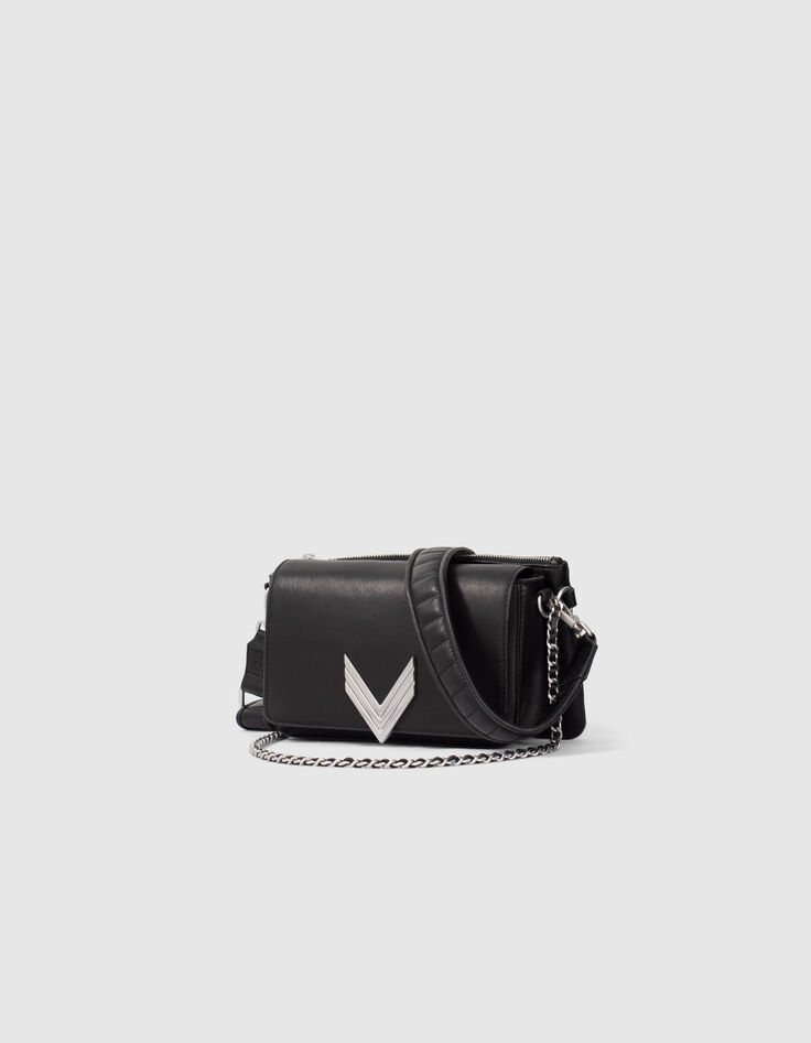 Die 111 Romy Tasche schwarz Leder metalleries silber Damen-4