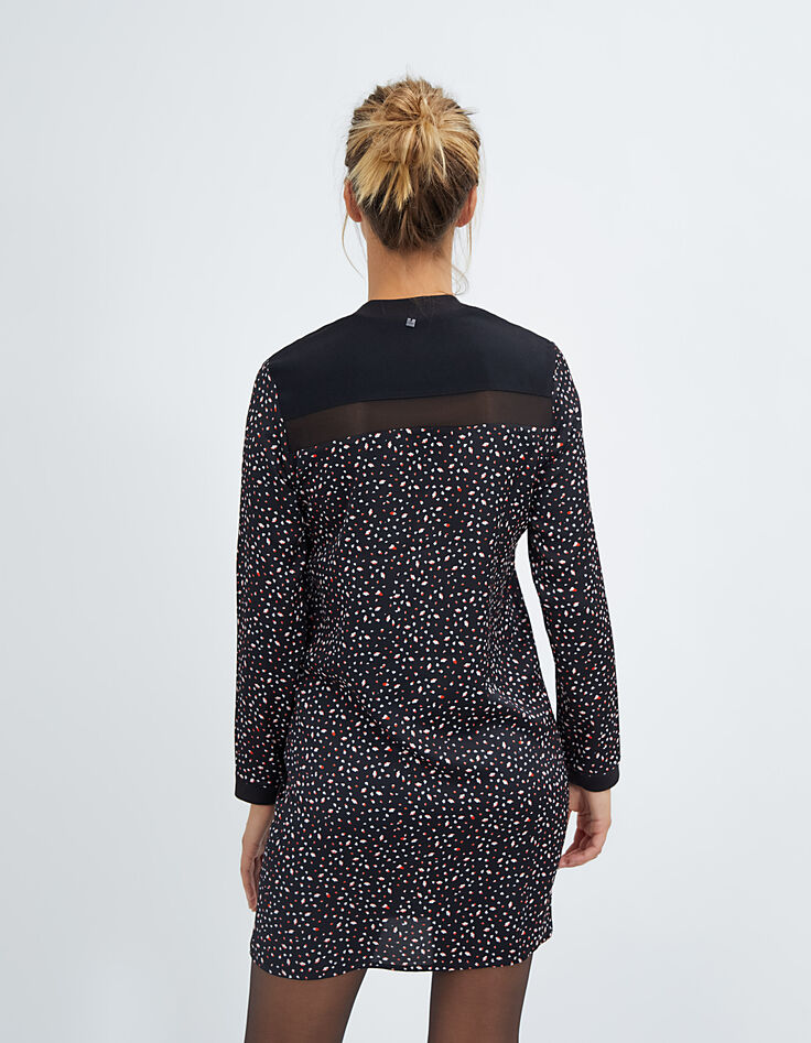 Robe noire imprimé graphique I.Code-3