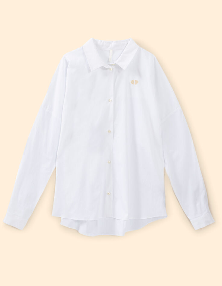 Off-white  shirt met geborduurd hartje I.Code-5