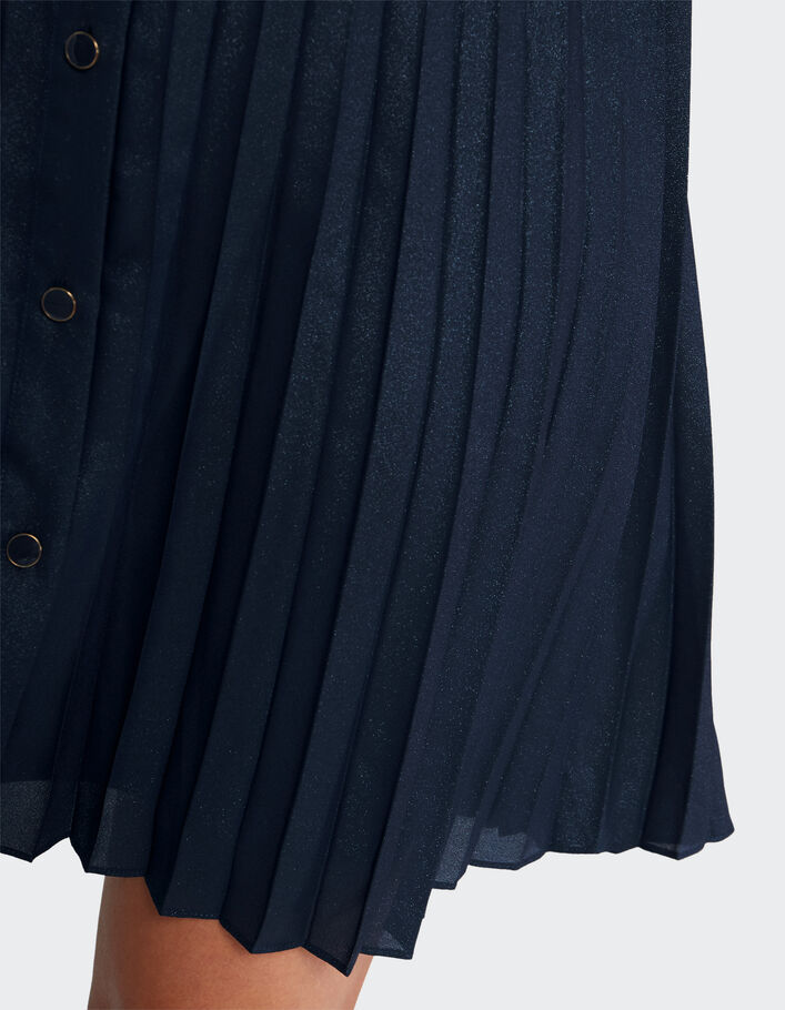 Robe marine irisée plissée I.Code-4
