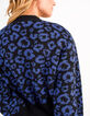 Cardigan noir tricot motif léopard I.Code-3