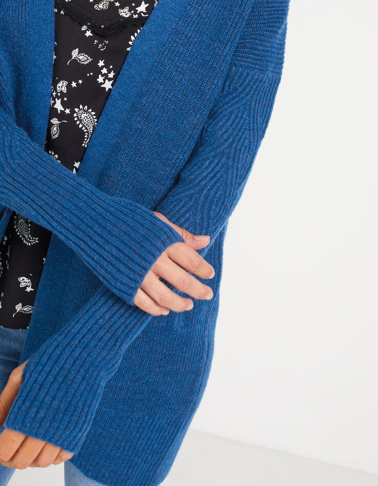 Electric blue halflang vest in ribtricot I.Code-3