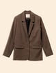I.Code brown chevron pattern suit jacket-6