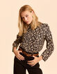 Zwarte blouse orchideeënprint I.Code-2