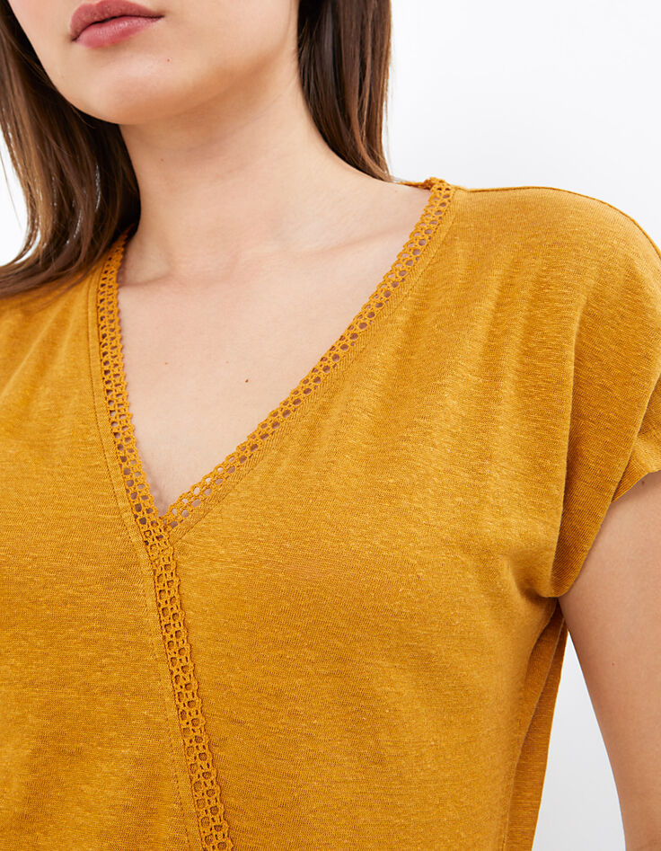 Tee-shirt sunflower en lin esprit cache-cœur I.Code-2