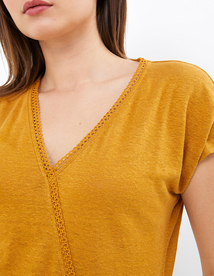 Camiseta sunflower de lino estilo cruzado I.Code - I.CODE