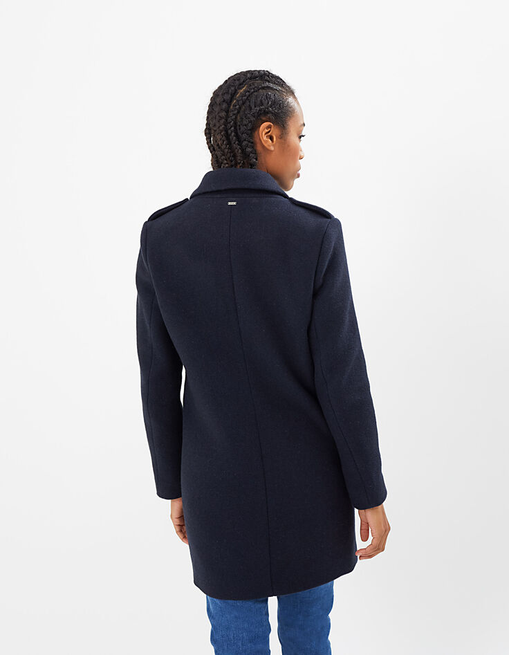 Manteau bleu marine esprit motard I.Code-3 Manteau bleu marine esprit motard I.Code-3