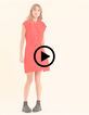 Robe chemise rouge fluide détail tresses I.Code-2
